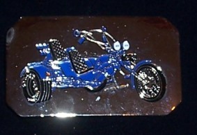 Chromschnalle mit Trike - blau - - Click Image to Close